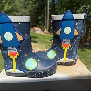 Cat & Jack Outer Space themed Rain boots sz 8c